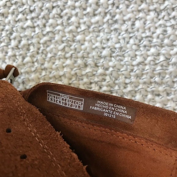 TOMS Majorca Fringe Suede Peep Toe Bootie - Picture 8 of 10